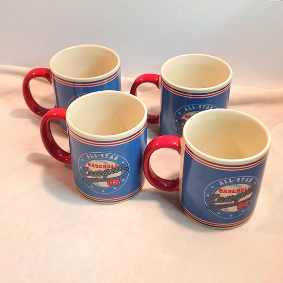 ALLSTAR baseball league 05 set of 4 mugs/cups/coffee mug. Russ brand - Picture 1 of 5